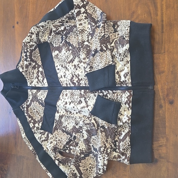 Buddy Love Vonn Elastic Track Jacket In Slither Brown & Black Snake Print Size M - Picture 10 of 13